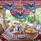 3 x 6Ft Eagle Patriotic American Fan Flags, American Patriotic Half Fan Bunting Flag, 4th of July Independence Day Decorations for Outdoor and Indoor (3)